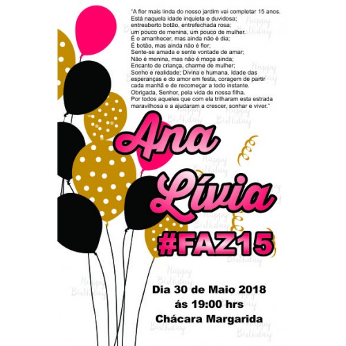 15 anos! Idade das esperanças lindas e do amor em festa que a vida po